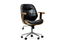 Baxton Studio Rathburn Walnut and Black Modern Office Chair